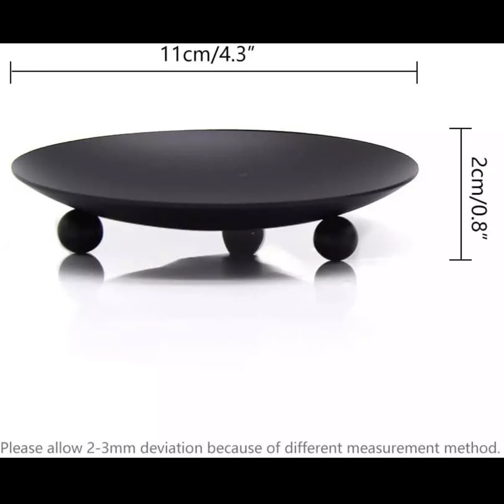 SALE‼️ 2 Black Candlestick Iron Dish Plate Pillar for $18